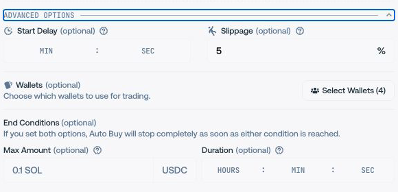 Auto-Buy advanced session controls