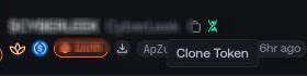 Clone control beside the token name on a Proxima Live launch