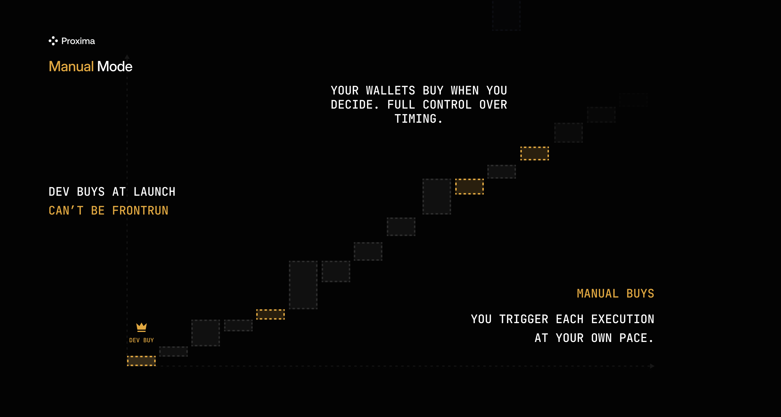 Manual execution diagram showing the developer buy and user-triggered holder buys