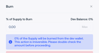 Burn amount controls