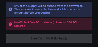 Burn confirmation controls
