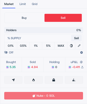 Manual Sell controls