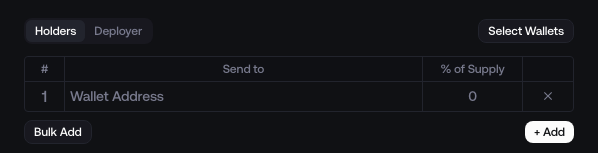 Send Tokens recipient controls