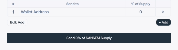Send Tokens review and submit controls