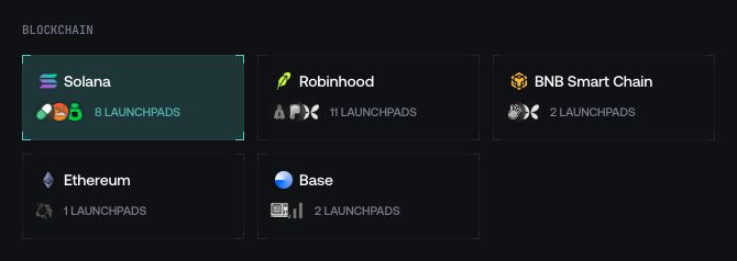 Select a blockchain in Proxima