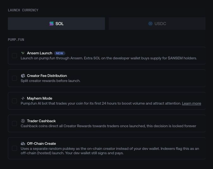 Review integration-specific launch options in Proxima