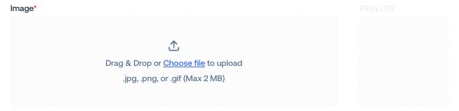 Token image upload and preview