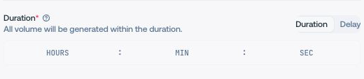 Volume Bot duration and delay controls